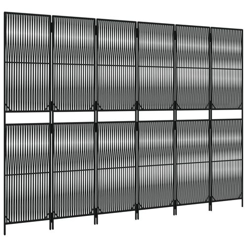 Parawan 6-panelowy, czarny, polirattan na Arena.pl