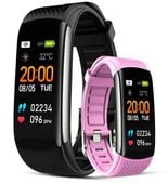 smartwatch giewont czarno różowy 2 paski gw200-4