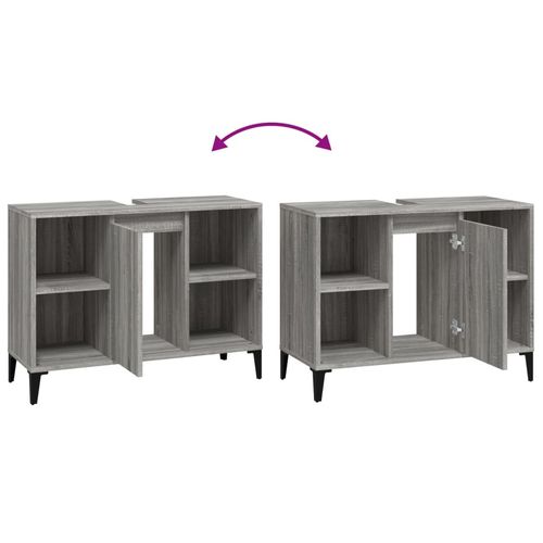 Szafka pod umywalkę, szary dąb sonoma, 80x33x60 cm na Arena.pl