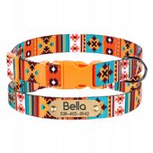 Wzorzysta obroża dla psa Pomarańcz rozmiar M