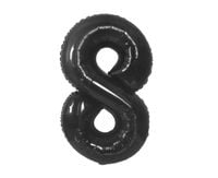 balon foliowy cyfra 8 matowa czarna B&C 85 cm  CH-B8C8