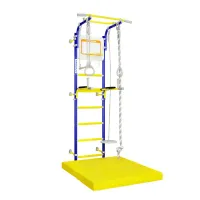 Drabinka gimnastyczna NEXT 1 MAX | niebieski, regulowany drążek + materac