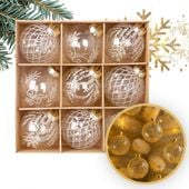 komplet bombek bożonarodzeniowych 9 szt. opakowaniu białe średnica 8cm