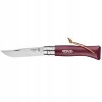Opinel Nóż Colorama 08 Burgundy + rzemień