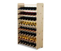 Emaga Drewniany regał na wino z półką - RW31 /na 56 butelek/ Naturalny