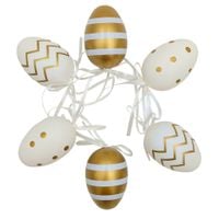 JAJKA WIELKANOCNE ZAWIESZKI JAJKO DO ZAWIESZENIA BIAŁE ZŁOTE PISANKI 6 szt