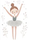 Plakat 13x18cm Wzory dla Dzieci, Dziewczynki Do Pokoju - Balet