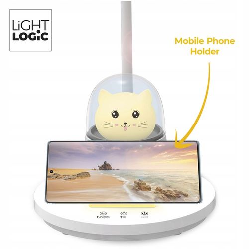 Lampka biurkowa dla dzieci lampa nocna LED LL BINED LED W kotek uchwyt na Arena.pl