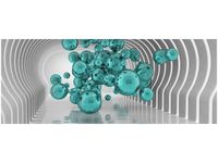 100X40CM KULE FUTURYSTYCZNYM POKOJU 3D TURKUS OBRAZ DRUK DREWNO