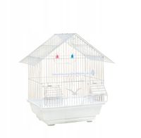 KLATKA DLA PTAKÓW METALOWA MAŁA 39x23x30cm BIAŁA