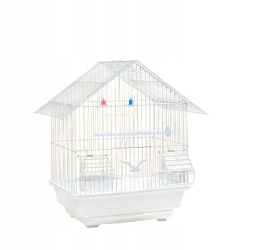 KLATKA DLA PTAKÓW METALOWA MAŁA 39x23x30cm BIAŁA na Arena.pl