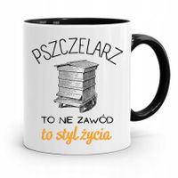 Kubek Czarny Dla Pszczelarza To Styl Życia Prezent Z Nadrukiem Ze Zdjęciem