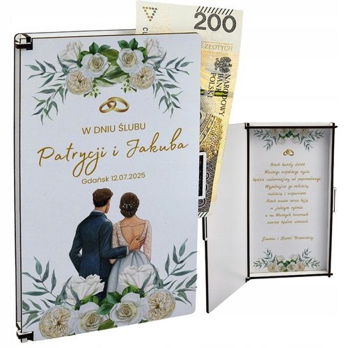 PREZENT NA ŚLUB - PUDEŁKO NA PIENIĄDZE dla pary młodej pamiątka ślubu na Arena.pl