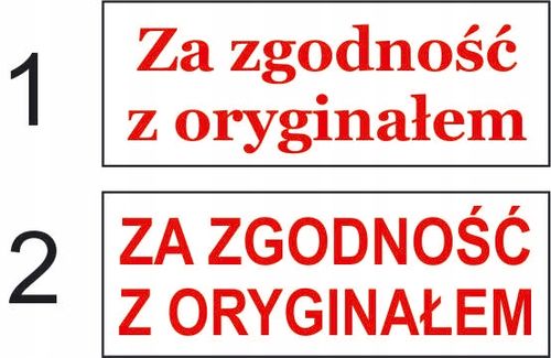 Pieczątka z napisem Za zgodność z oryginałem na Arena.pl
