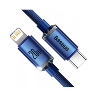 Kabel USB-C do Lightning Baseus Crystal, 20W, 1.2m (niebieski)