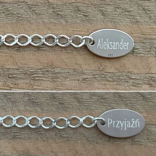 BRANSOLETKA SREBRNA SREBRO 925 SKRZYDŁO DLA NIEJ NA RĘKĘ + GRAWER na Arena.pl