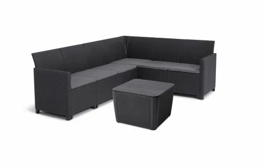 NAROŻNIK MARIE 6 OS TECHNORATTAN GRAFIT zdjęcie 1