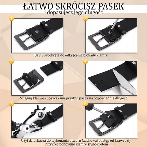Pasek męski skórzany premium szeroki 4cm klasyczny czarny Beltimore na Arena.pl