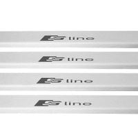 Listwa progowa AUDI Q5 FY SLINE Stal nierdzewna 304 mat z czarnymi literami