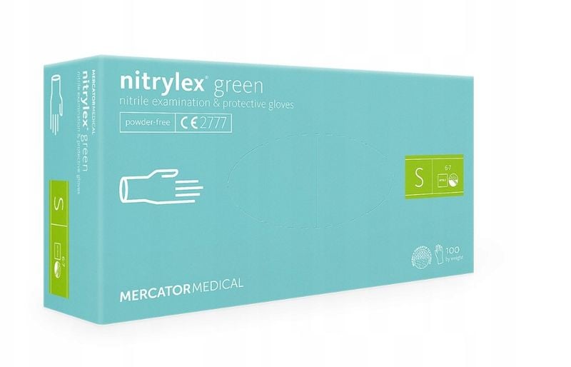 Rękawice nitrylowe nitrylex green S karton 10 x 100 szt na Arena.pl