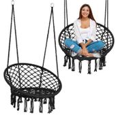 Fotel ogrodowy wiszący huśtawka BOHO czarny