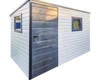 Schowek Domek ogrodowy 3x2m Drzwi 2x okno biały antracyt dach spad  GP428