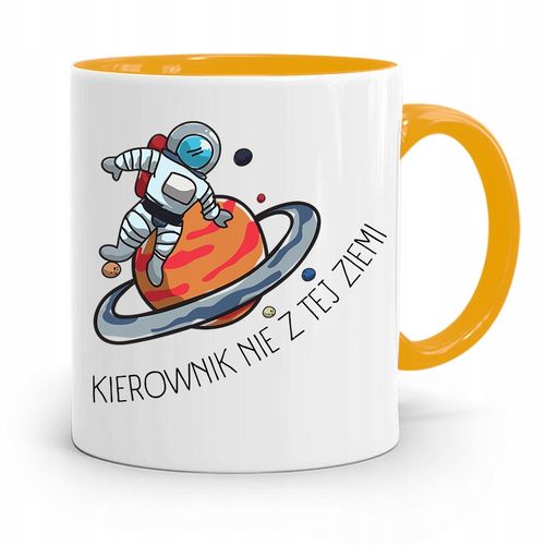 Kubek Żółty Kierownika Nie Z Tej Ziemi Prezent Z Nadrukiem Ze Zdjęciem na Arena.pl