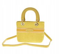 Pierre Cardin - mała torebka koszyk pleciony żółty WX27-18227