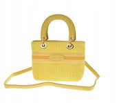Pierre Cardin - mała torebka koszyk pleciony żółty WX27-18227