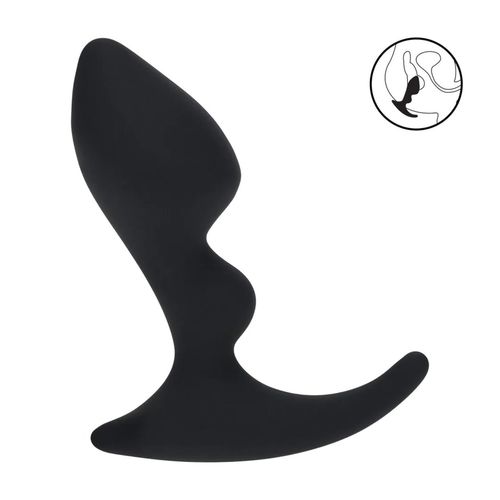 Double Ripple Silicone Prostate Massager - Black na Arena.pl