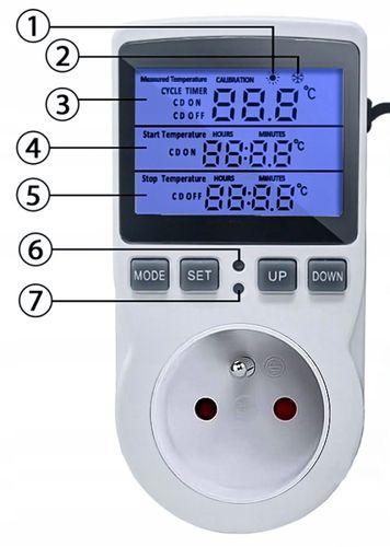 TERMOSTAT ELEKTRONICZNY REGULATOR TEMPERATURY GNIAZDO SIECI 230V max. na Arena.pl