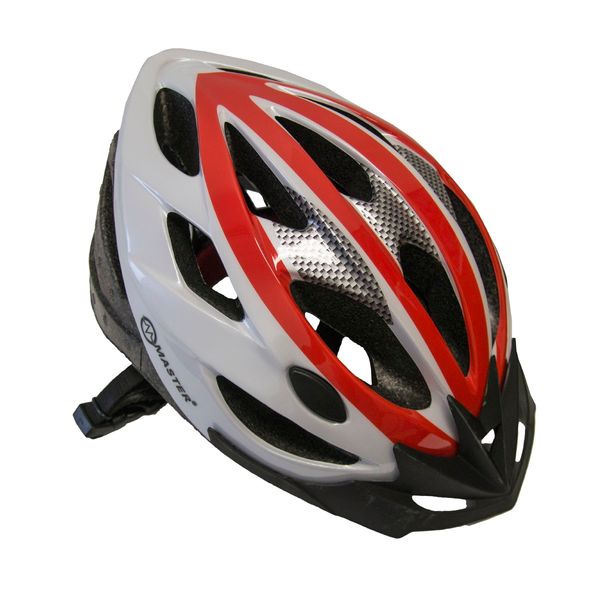 Kask Rowerowy Master Force - M - Czerwono-Biały zdjęcie 1