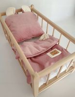 DUŻA KOŁYSKA ŁÓŻECZKO DLA LALEK Z PIĘKNĄ POŚCIELKĄ