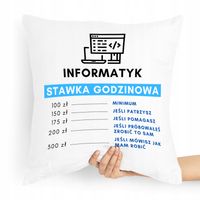 Poduszka Stawka Godzinowa Informatyka Programisty Z Nadrukiem Ze Zdjęciem
