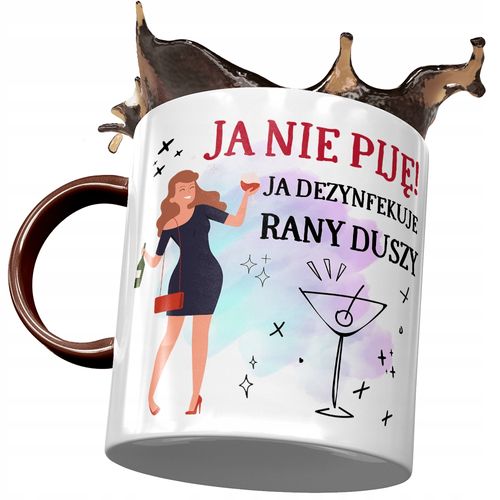 Kubek Bordowy Śmieszny Zabawny Ja Nie Piję Prezent Z Nadrukiem Ze Zdjęciem na Arena.pl