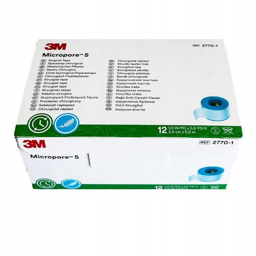 taśma silikonowa do rzęs 3M nieuczulająca 2,5cmx5m Micropore S na Arena.pl