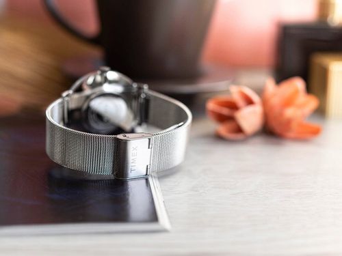 DAMSKI ZEGAREK TIMEX TW2U67000 SREBRNY BRANSOLETA MESH ELEGANCKI CYRKONIE na Arena.pl