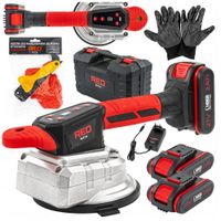 Przyssawka WIBRACYJNA do PŁYTEK 100KG wibrator AKUMULATOR 2x21V 2Ah WALIZKA