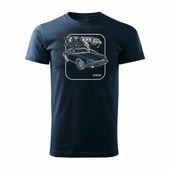 Koszulka z samochodem jaguar z jaguarem xjs kolekcjonerska męska granatowa REGULAR XL