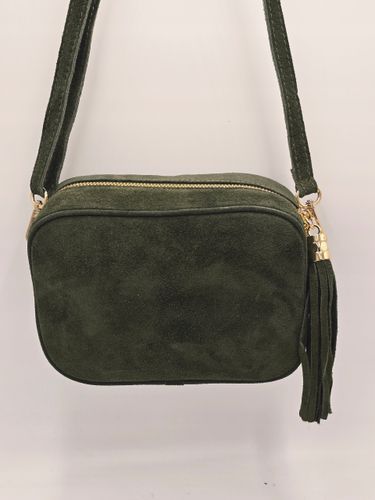 Laura Biaggi - torebka listonoszka skóra naturalna zamsz khaki TS 04-519 na Arena.pl