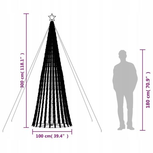 Choinka LED 688 LEDs Ciepła biel 300 cm na Arena.pl