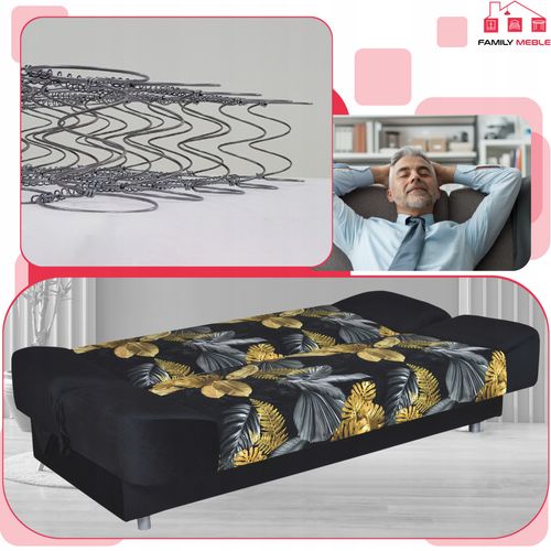 Kanapa sofa Sara Print Duo rozkładana wersalka spania bonell łóżko na Arena.pl