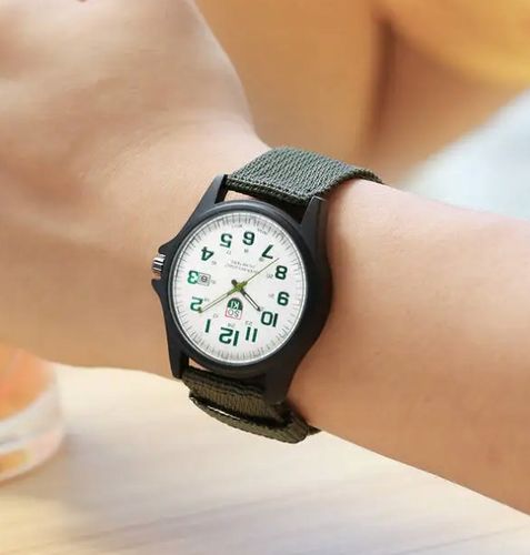 ZEGAREK MĘSKI ZIELONY PASEK PARCIANY Army SOKI Wojskowy na Arena.pl