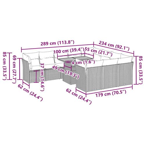 11-cz. zestaw wypoczynkowy do ogrodu, poduszki czarny rattan PE na Arena.pl