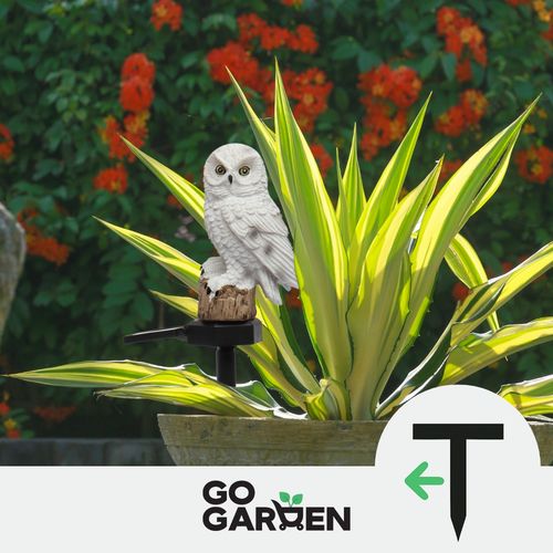 Lampa solarna led ogrodowa sowa wbijana wodoodporna czujnik zmierzchu duża na Arena.pl