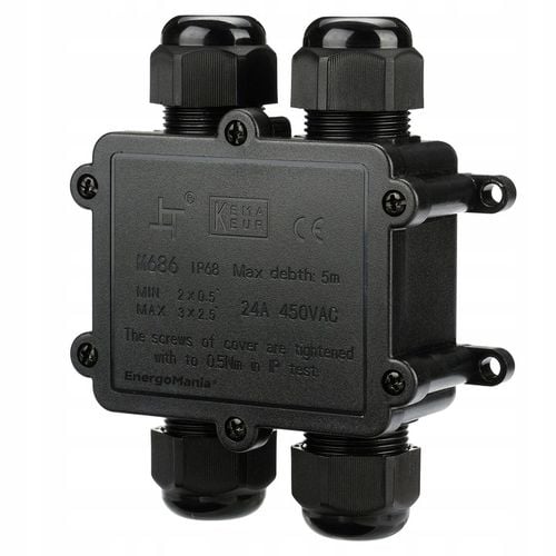 Poczwórna hermetyczna puszka kablowa instalacyjna IP68 CableGuard na Arena.pl