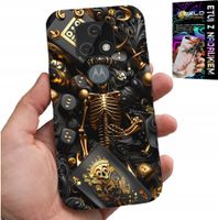 ETUI DO MOTOROLA MOTO E7 PLUS - KRÓL POKER KOŚCI AS WZORY DLA MEN +SZKŁO