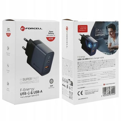 Szybka Ładowarka Sieciowa USB USB-C SFC 2.0 PD 45W do Galaxy S23 S24 Ultra na Arena.pl