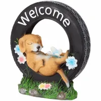 Figurka Welcome Pies w Oponie balkon ogrodowa wejściowa ozdoba dekoracja