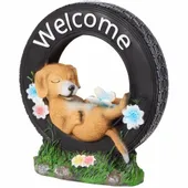 Figurka Welcome Pies w Oponie balkon ogrodowa wejściowa ozdoba dekoracja